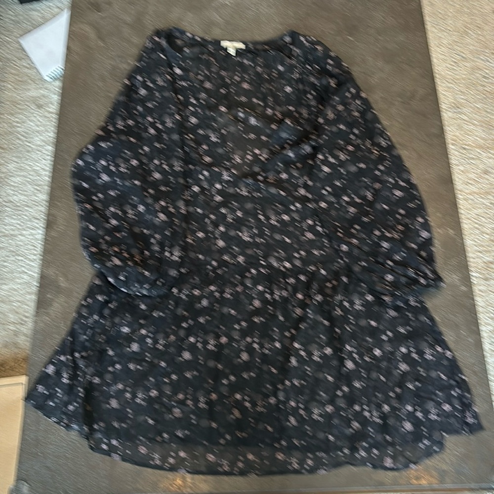 Joie sheer drop waist dress with balloon sleeves M